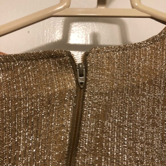 Vintage PLUS Elegant Miss Early 60s Lurex Gold Lame Egyptian Themed Dress - Picture 10 of 12